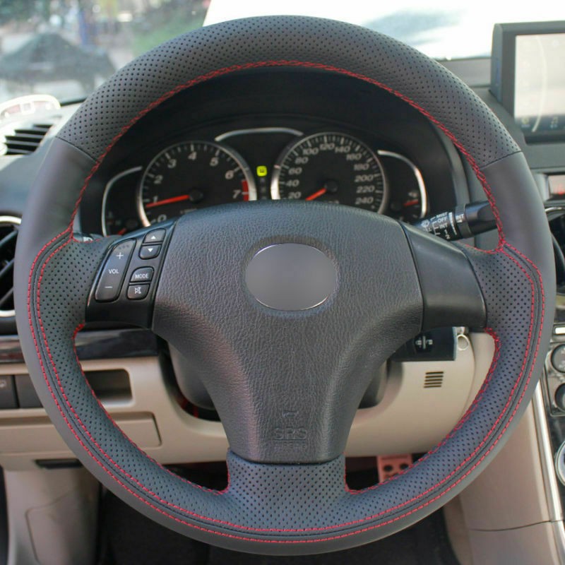Top Leather Steering Wheel Hand-stitch on Wrap Cover For Mazda 3 5 6 2003-2009