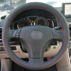 Top Leather Steering Wheel Hand-stitch on Wrap Cover For Mazda 3 5 6 2003-2009