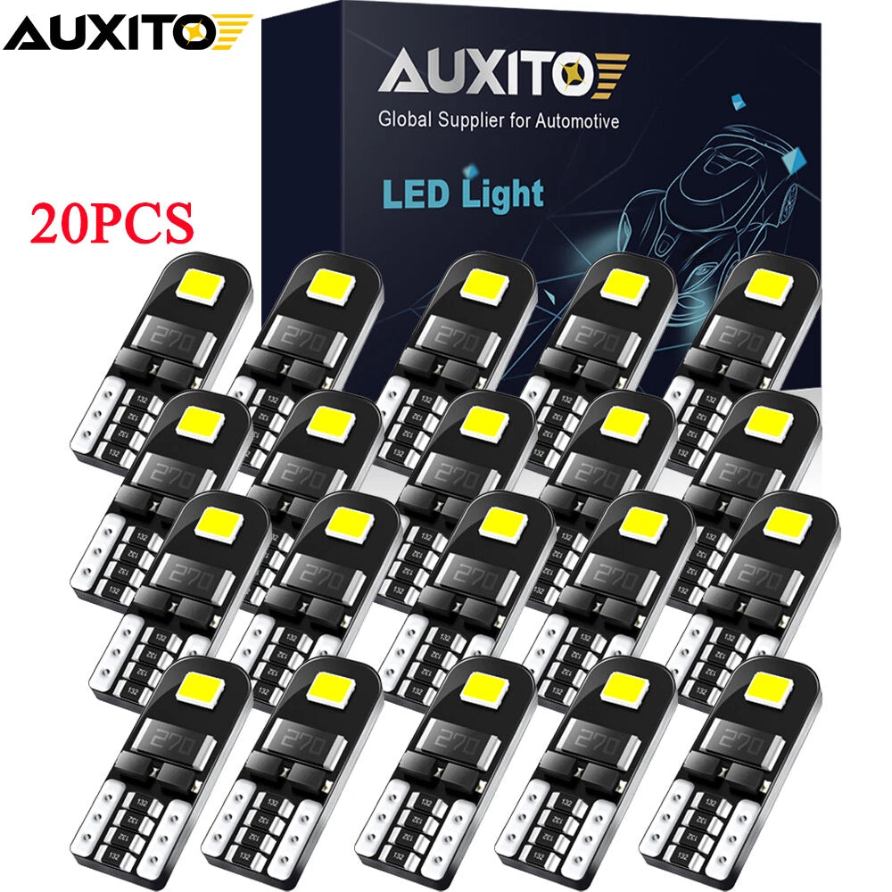 20PCS T10 LED License Plate Lights Bulbs 6000K Super Bright White 168 194 AUXITO AUXITO