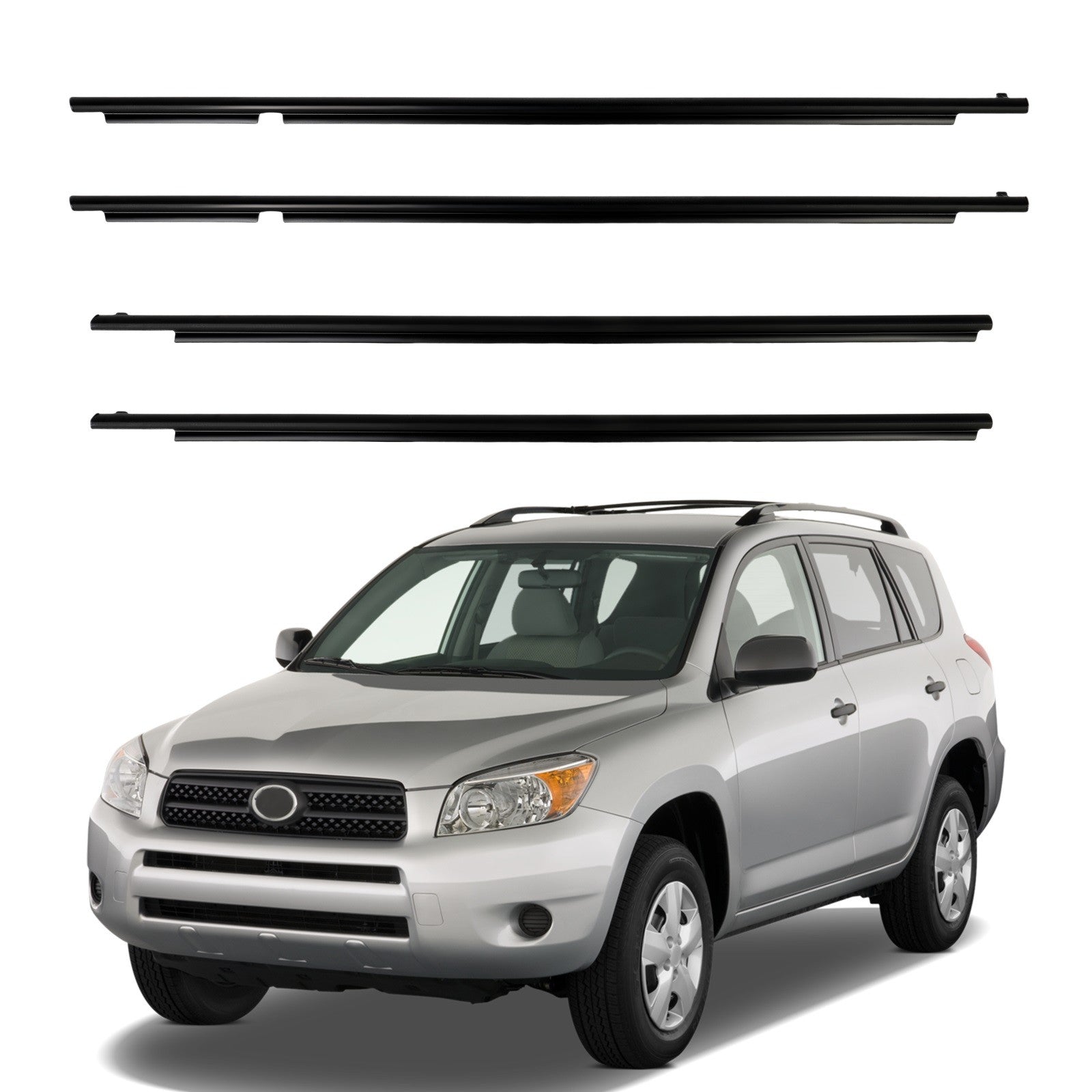 For 2006-2008 Toyota Rav4 Front & Rear Door Window Seal Belt Molding 6B93BC-57