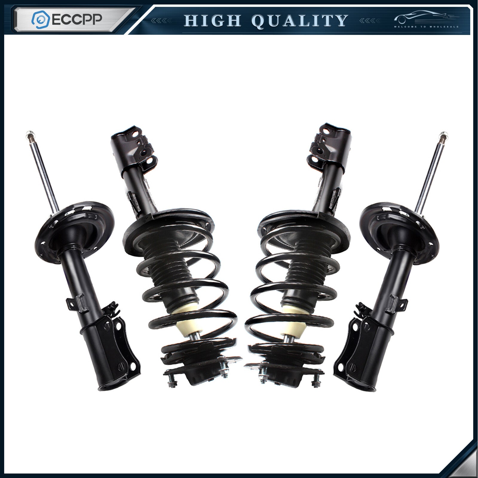 For 04-06 Toyota Camry/Solara (2) Front Complete Strut & (2) Rear Shock Absorber 6B93BC-57