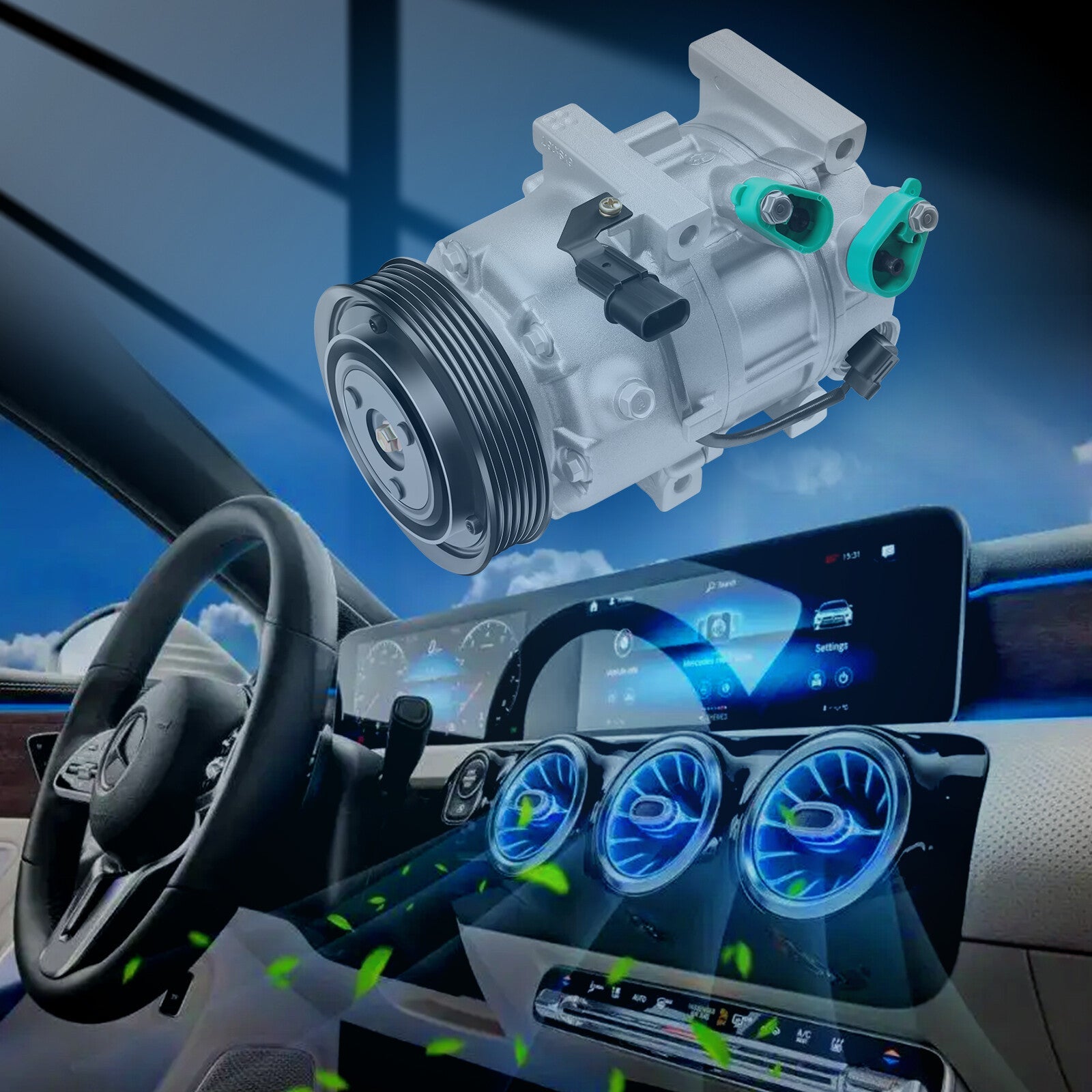 A/C AC Compressor For Kia Optima 2013-2016 For Hyundai Sonata 2012-2014 2.0 2.4 6B93BC-57