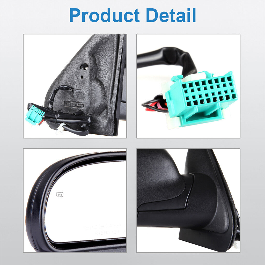 Power Mirror For Chevy Trailblazer Envoy Right Side Heated Black Manual Fold 6B93BC-57