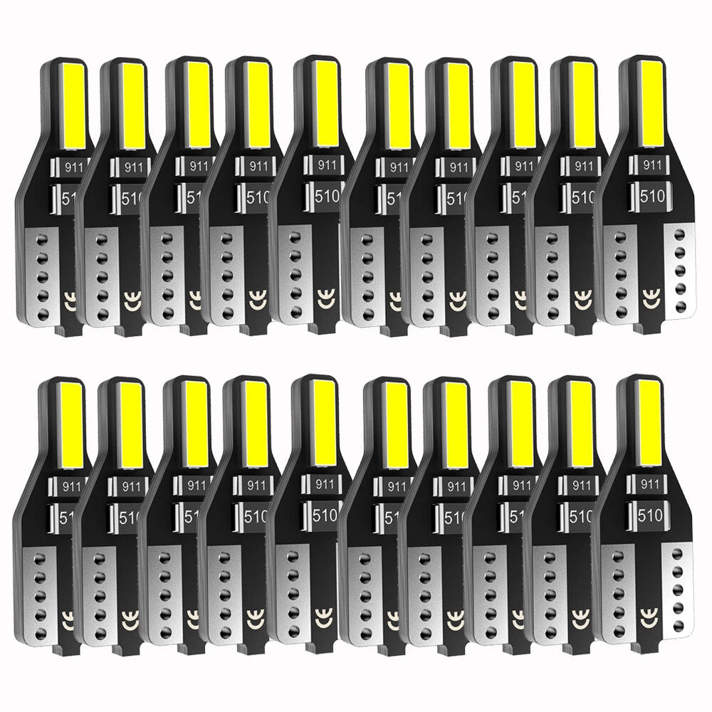 20X AUXITO T10 LED Plate License Light Car Interior Bulbs White 168 2825 194 W5W AUXITO