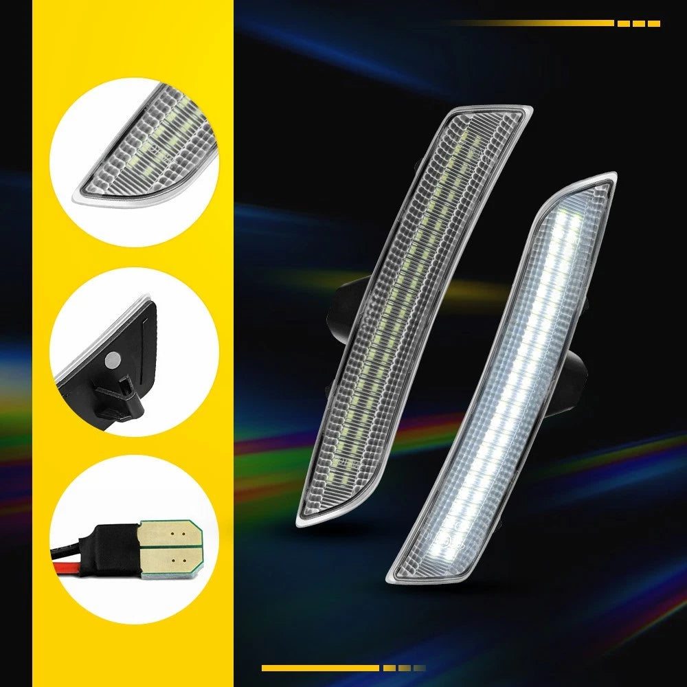 For Cadillac CTS ATS 2014-19 Clear White LED Bumper Side Marker Signal Light EOA 6B93BC-57