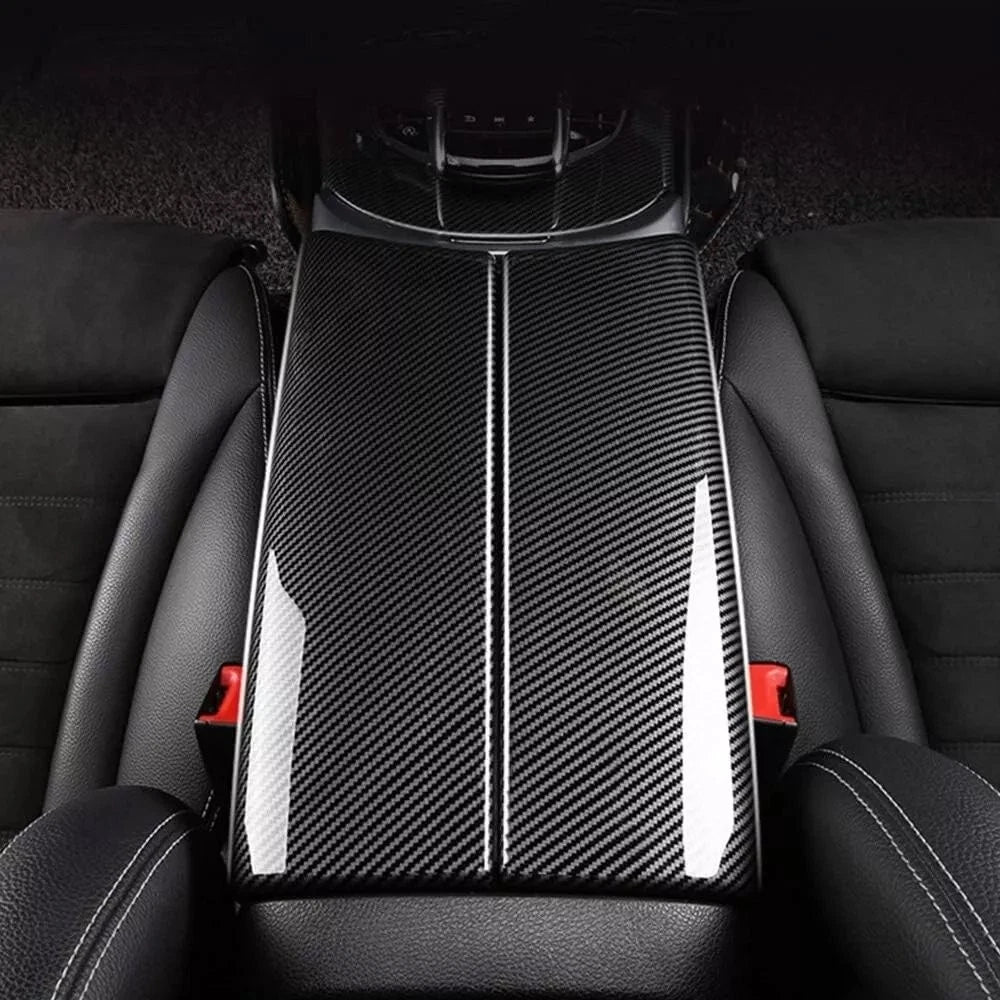 For Mercedes Benz E W213 16-23 Carbon Fiber Interior Armrest Box Storage Cover A 6B93BC-57