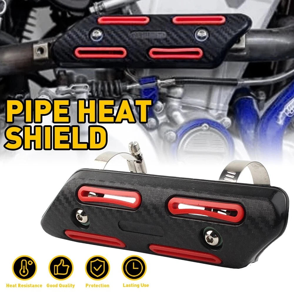 Pipe Protector Heat Shield Universal Fit SUZUSI HONDA Carbon Fiber Style EOA 6B93BC-57