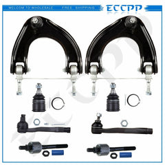 8Pcs For Honda CRX Civic  Front Upper Control Arm Ball Joint Tie Rod End Kit 6B93BC-57