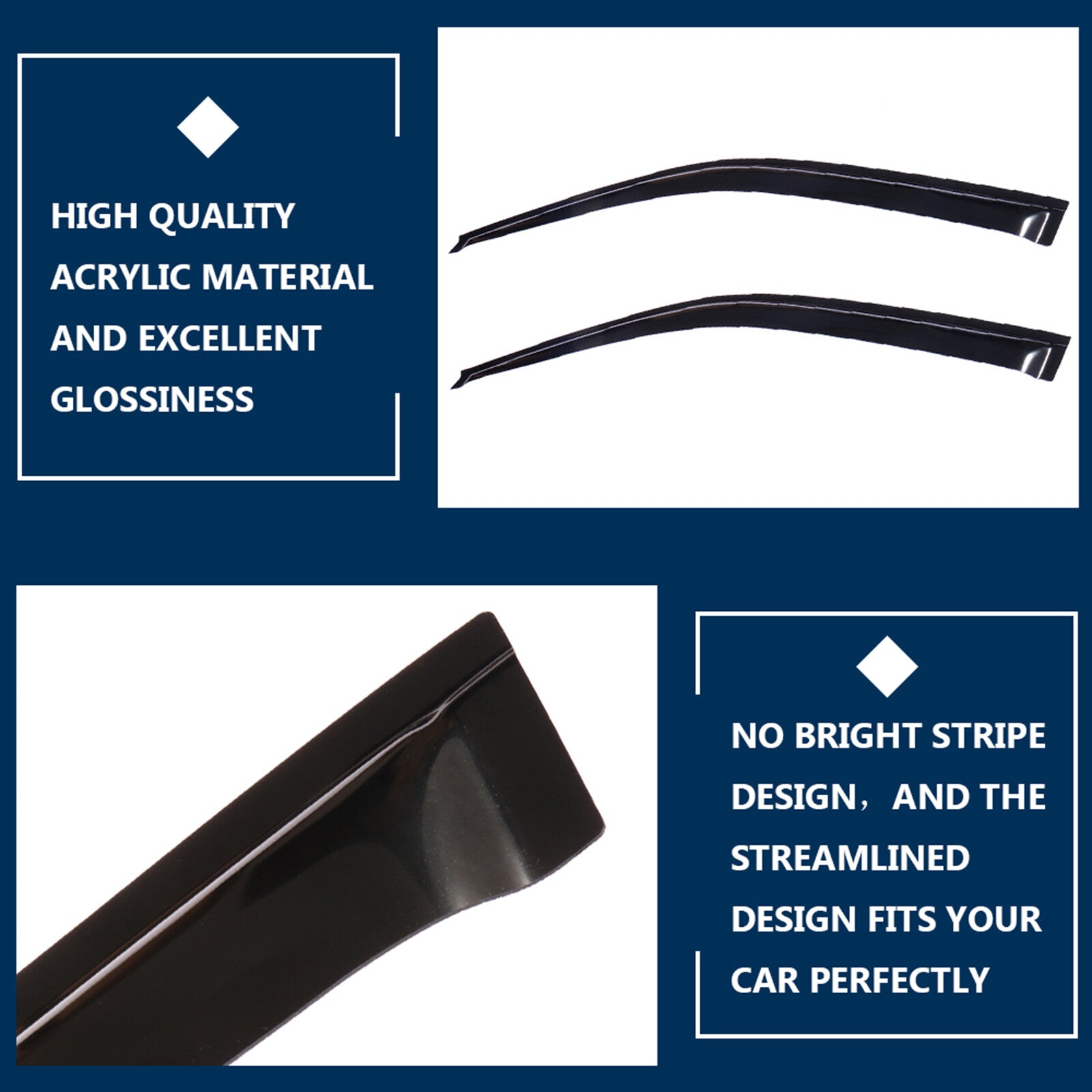 For Honda Civic Coupe 2Door 1996-2000 Window Visor Rain Shades Guards Deflectors 6B93BC-57