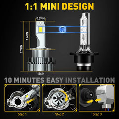 AUXITO D2R D2S LED Bulbs Headlight High Low Beam Conversion Kit HID TO LED White AUXITO