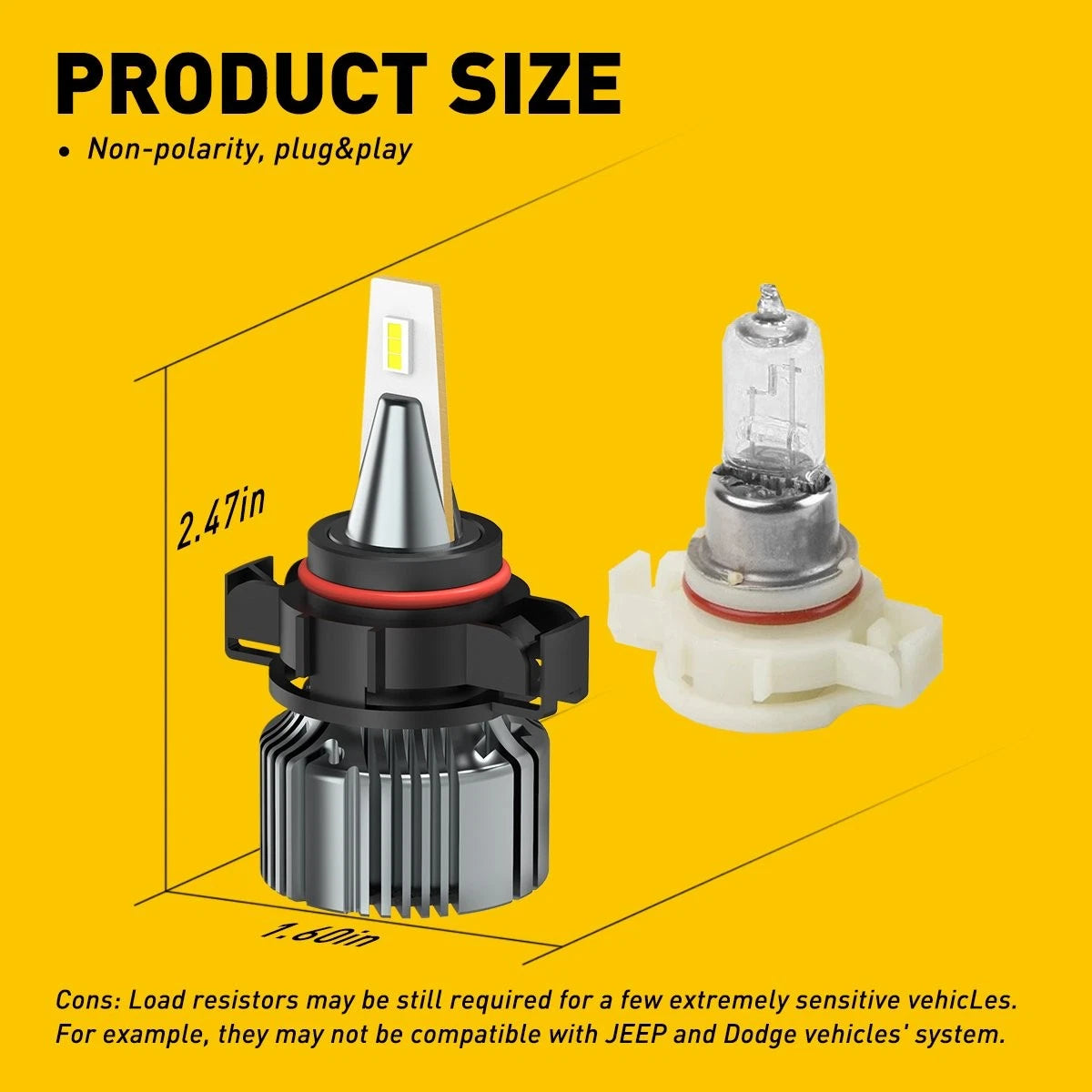 AUXITO PSX24W 2504 Fog Light Bulb High Power Super White 6000K 4000LM LED EOA AUXITO