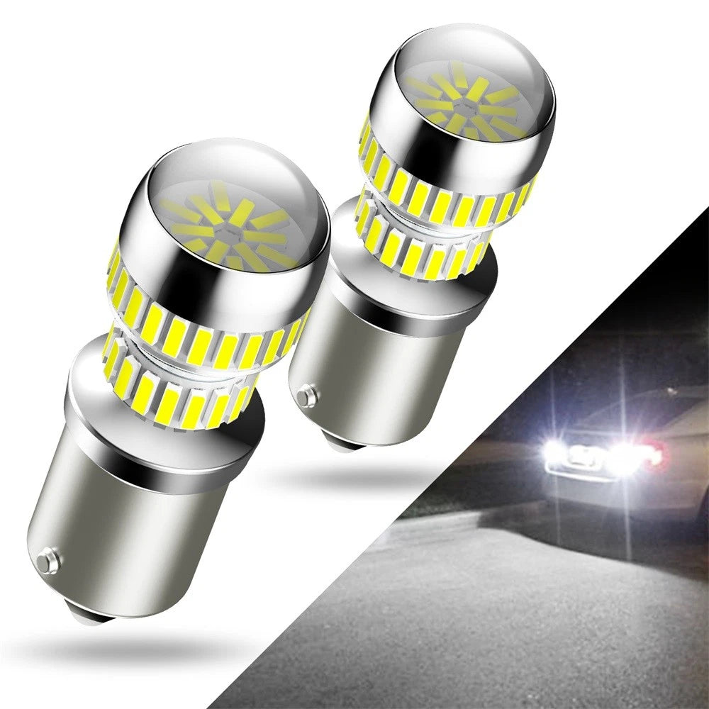 SUPER BRIGHT LED Tail Brake Stop Reverse Parking Signal Turn Light Bulbs White 6B93BC-57