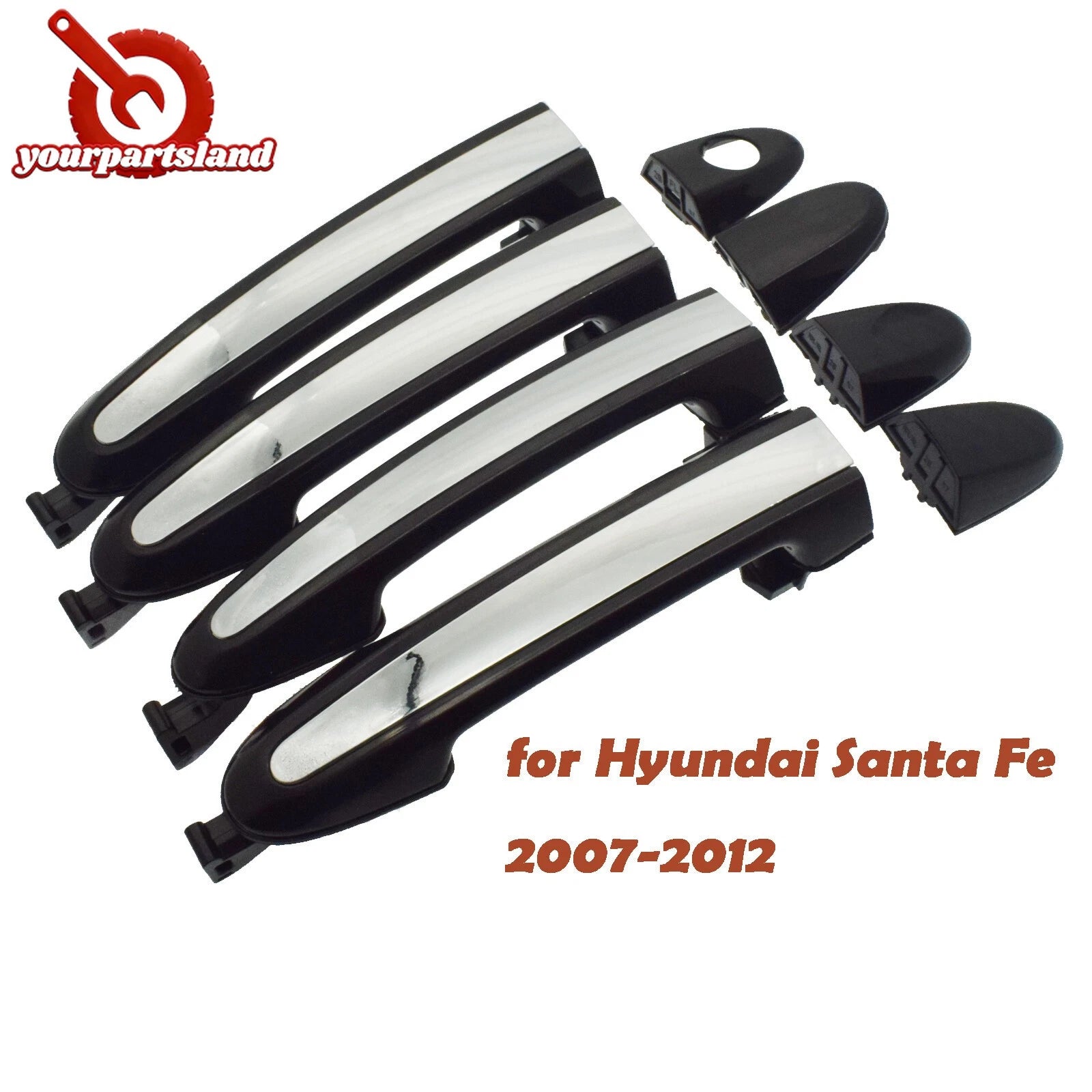 Front Rear LH / RH Exterior Door Handle Chrome for Hyundai Santa Fe 2007-2012 6B93BC-57