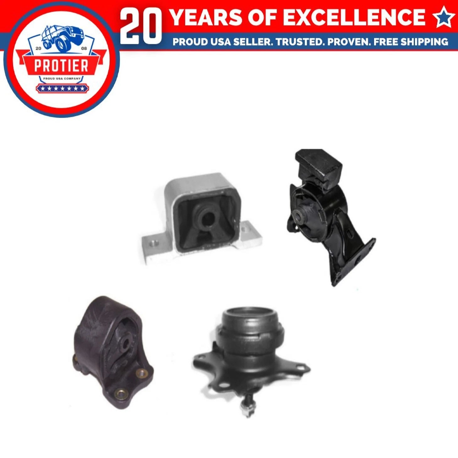 Motor & Trans Mount 4PCS Set Compatible for 03-11 Honda Element 2.4L Auto Trans 6B93BC-57