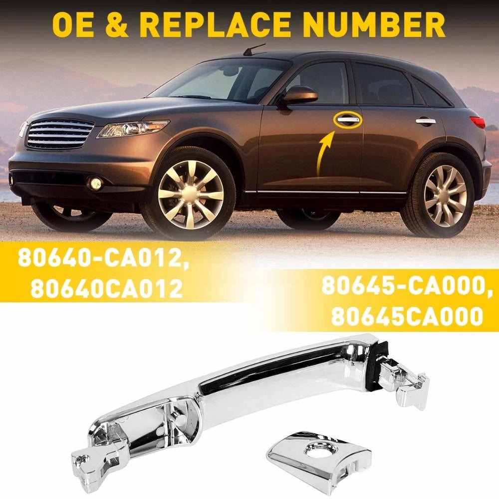 For 2010-2013 Nissan Rogue Front Car Left Outside Chrome Door Handle Smart Entry 6B93BC-57