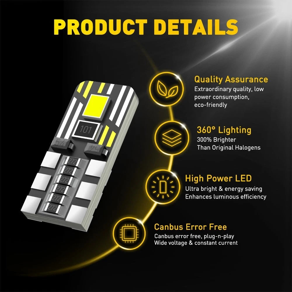 30X Super White T10 194 168 2825 LED License Plate Interior Light Bulb 6500K 2A2 6B93BC-57