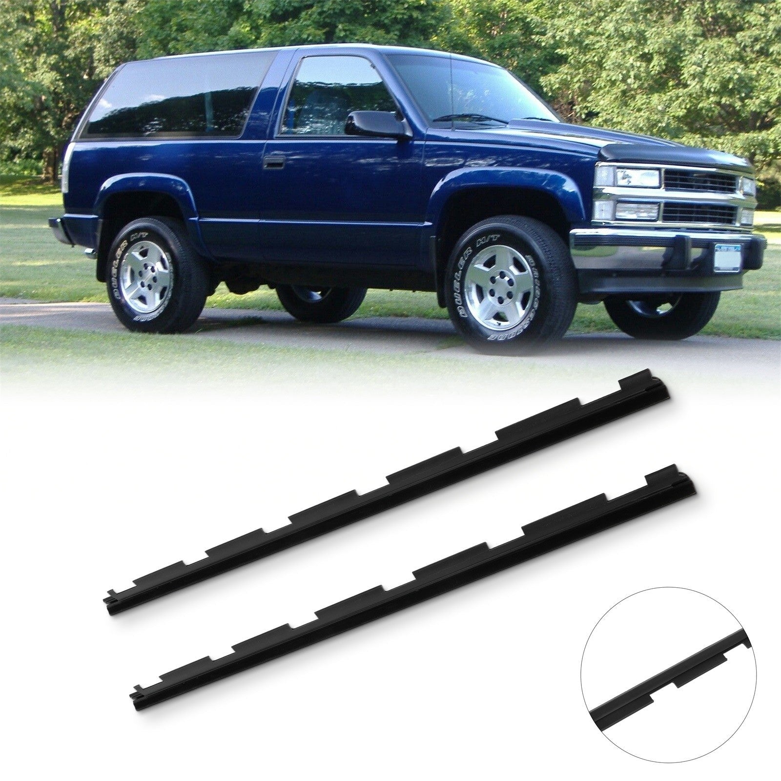 For 1992-1994 Chevrolet Blazer Pair Front Door Window Seal Belt Molding 6B93BC-57