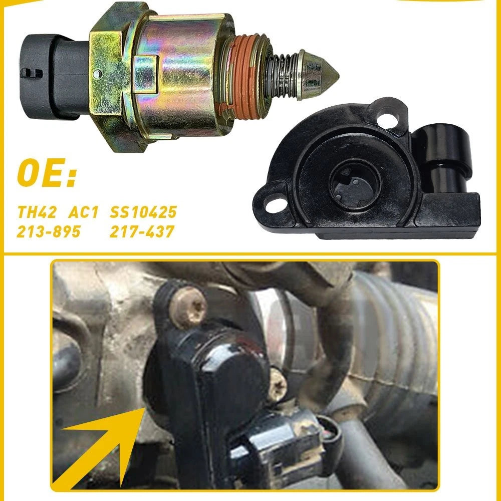 Idle Control Valve & Throttle Position Sensor Fit 91-95 Chevrolet C1500 C2500 US 6B93BC-57