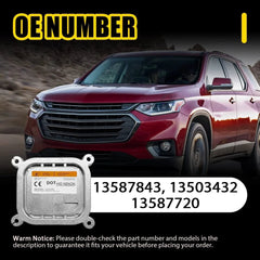For 18-20 Chevrolet Traverse Xenon Ballast HID Control Unit Computer Module EOA 6B93BC-57