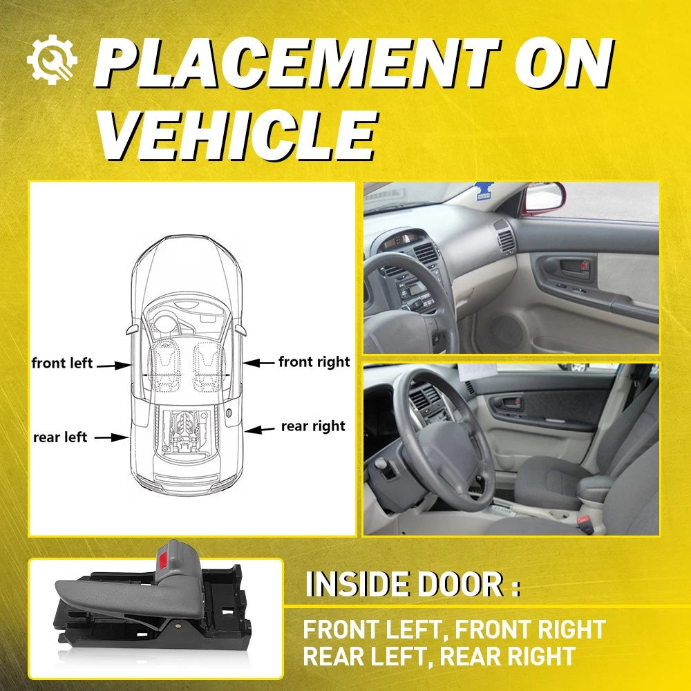 4X Interior Door Handle Front Rear For 2004-2009 KIA Spectra/2005-2009 Spectra5 6B93BC-57