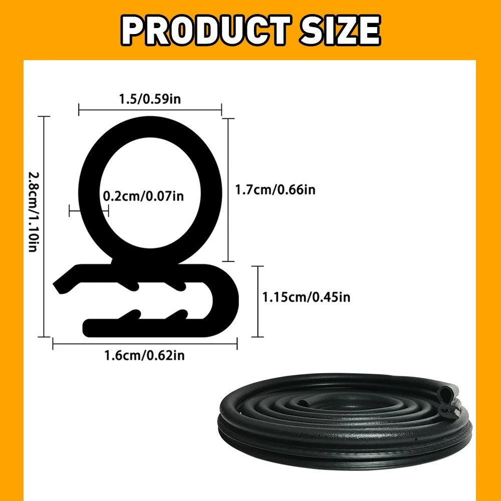 9.8FT Rubber Car Auto Seal Weather Strip Door Window Lock Trunk Hood Edge Trim 6B93BC-57
