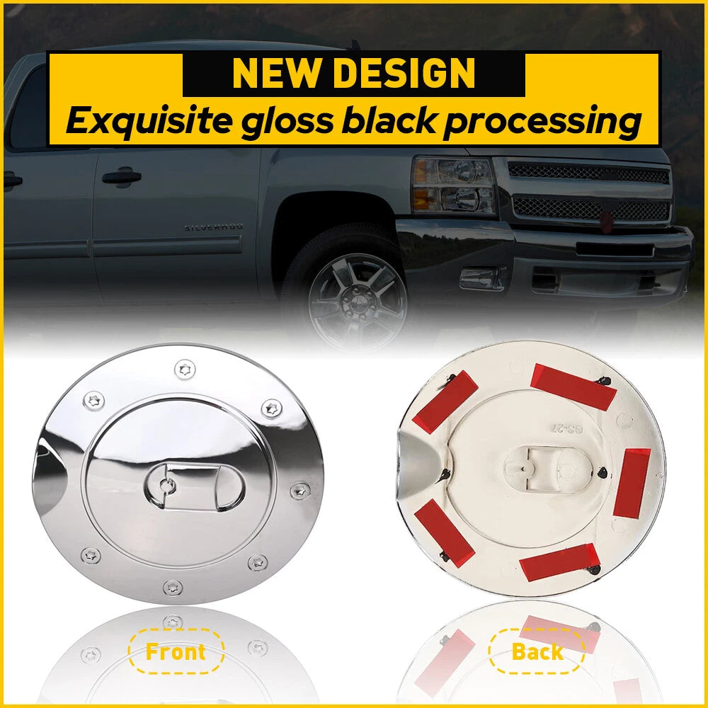 FOR 2007-2013 CHEVY SILVERADO 1500 2500 3500 HD Chrome Fuel Tank Gas Door COVER 6B93BC-57