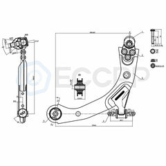 2 Front Lower Control Arm Ball Joint Pair Set Fits 05-10 Chevy Cobalt LS LT LTZ