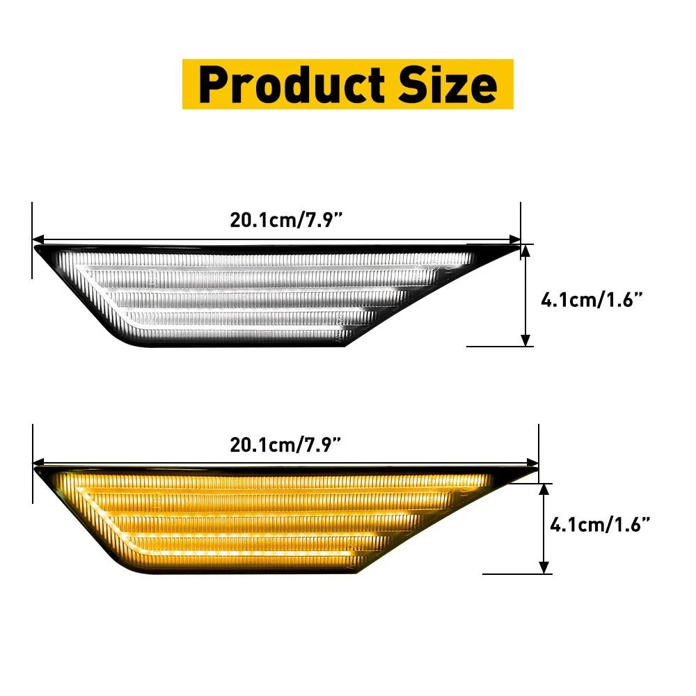 For 16-21 Honda Civic LED Smoke Side Marker Signal Switchback Lights Sequential 6B93BC-57