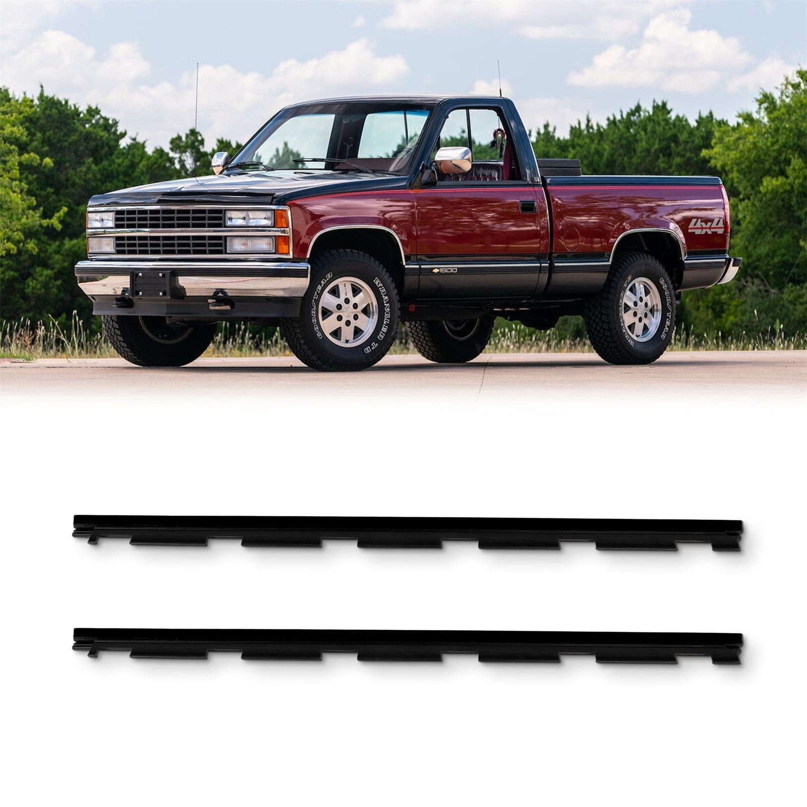 For 1992-1994 Chevrolet Blazer Pair Front Door Window Seal Belt Molding 6B93BC-57