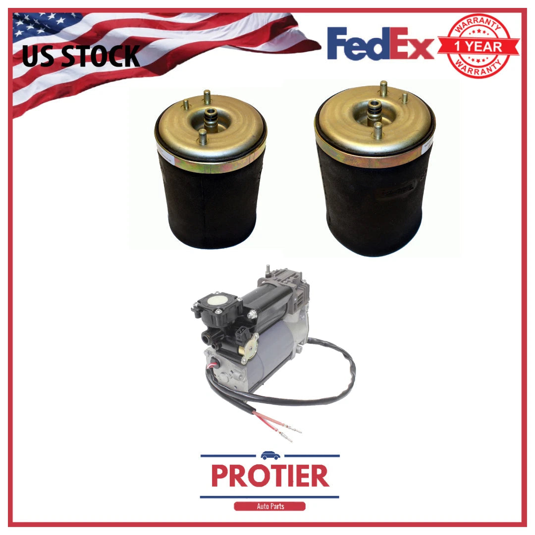 Rear Pair Suspension Air Springs and Compressor Pump Kit 2000-2006 BMW X5 E53 6B93BC-57