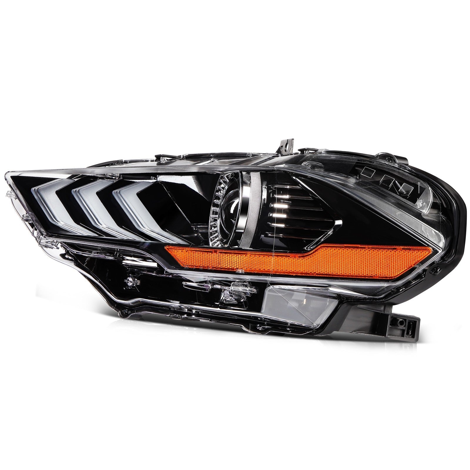 Left+Right For 2018-2020 Ford Mustang Black Housing w/LED DRL Headlight Assembly 6B93BC-57