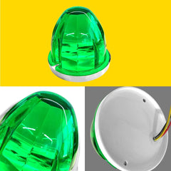 6X Green LED Watermelon LightsSide Marker Truck Trailer Chrome Housing 12-24V EA 6B93BC-57