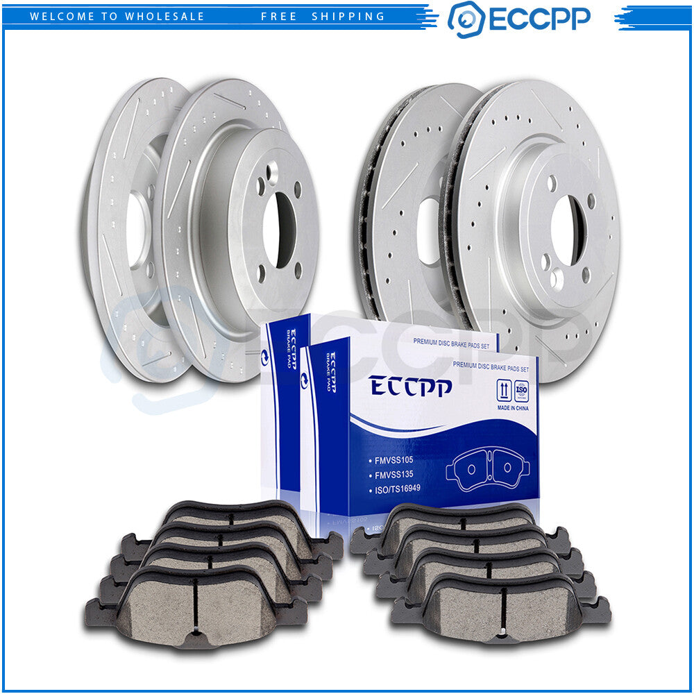 Front Rear Brake Rotors + Ceramic Pads for 2002 2003 2004 2005 2006 Mini Cooper 6B93BC-57