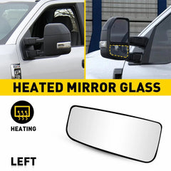 For 2015-2022 F150 F250 F350 F450 F550 Tow Mirror Glass Lower Heated Driver Side 6B93BC-57