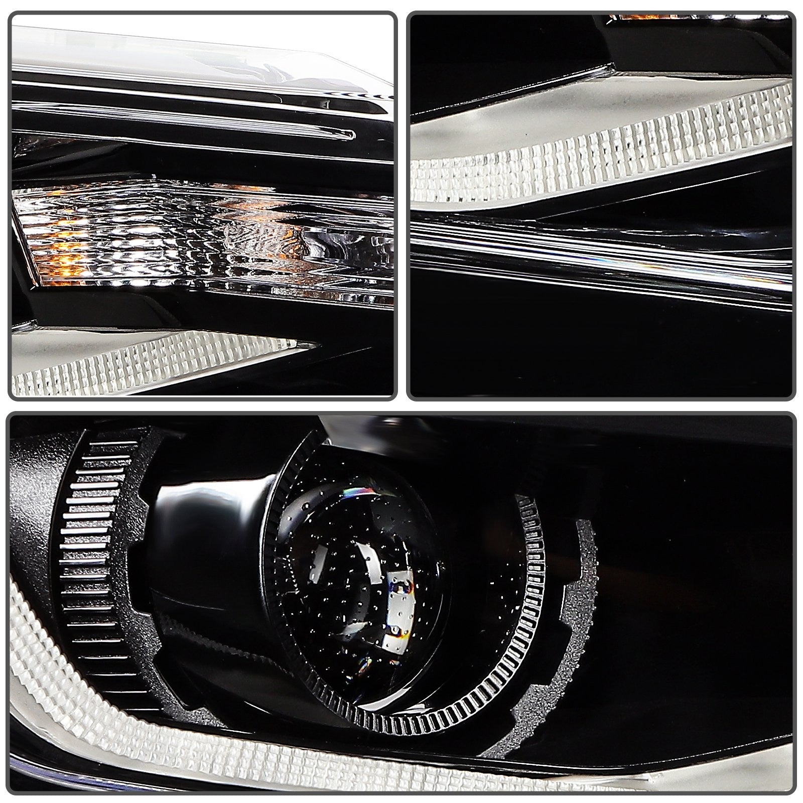 Pair Kit LED Black Headlights Assembly For 2016-2018 Chevrolet Camaro Black 6B93BC-57
