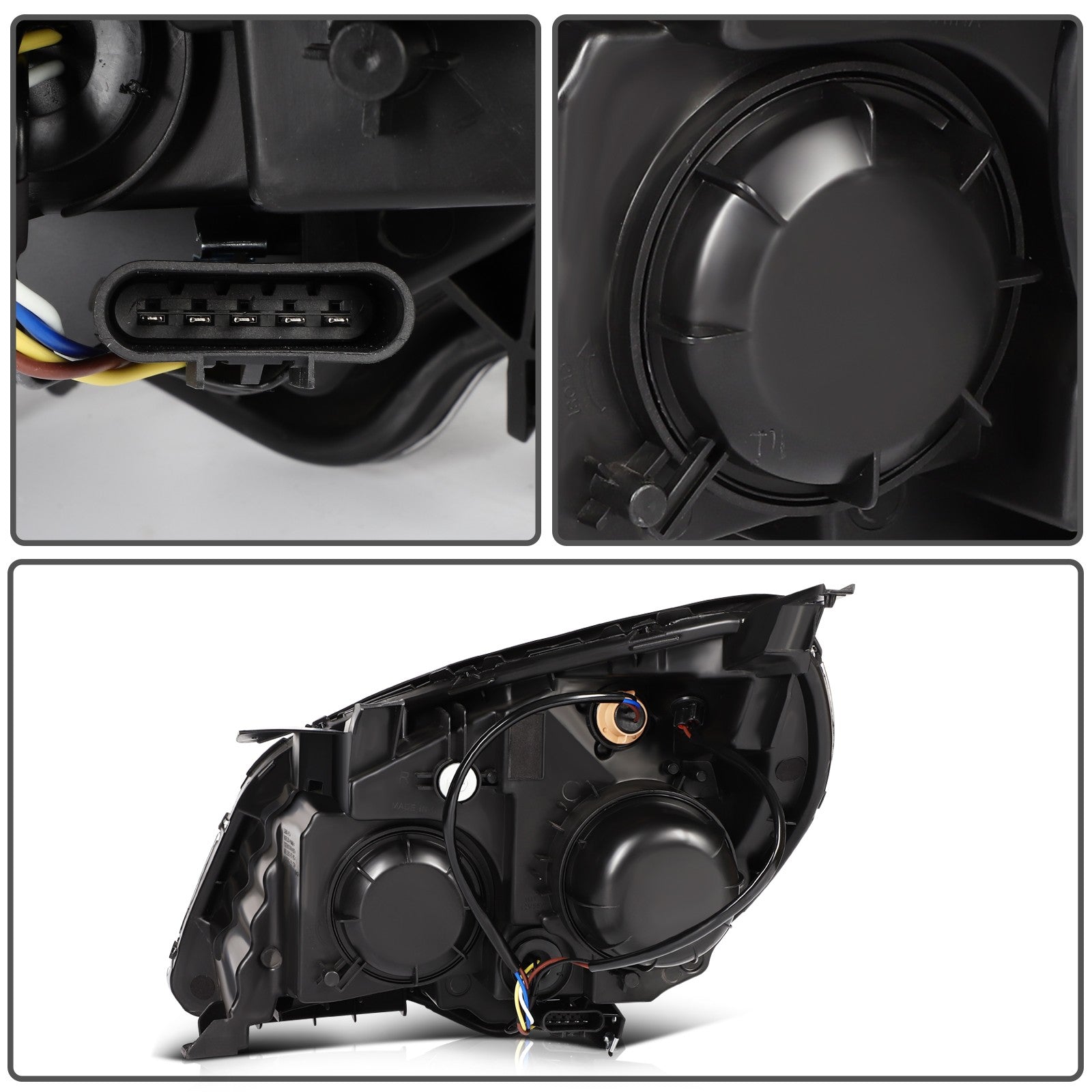Pair Kit Halogen Headlights Assembly For 2010-2015 Chevrolet Equinox Black Amber 6B93BC-57