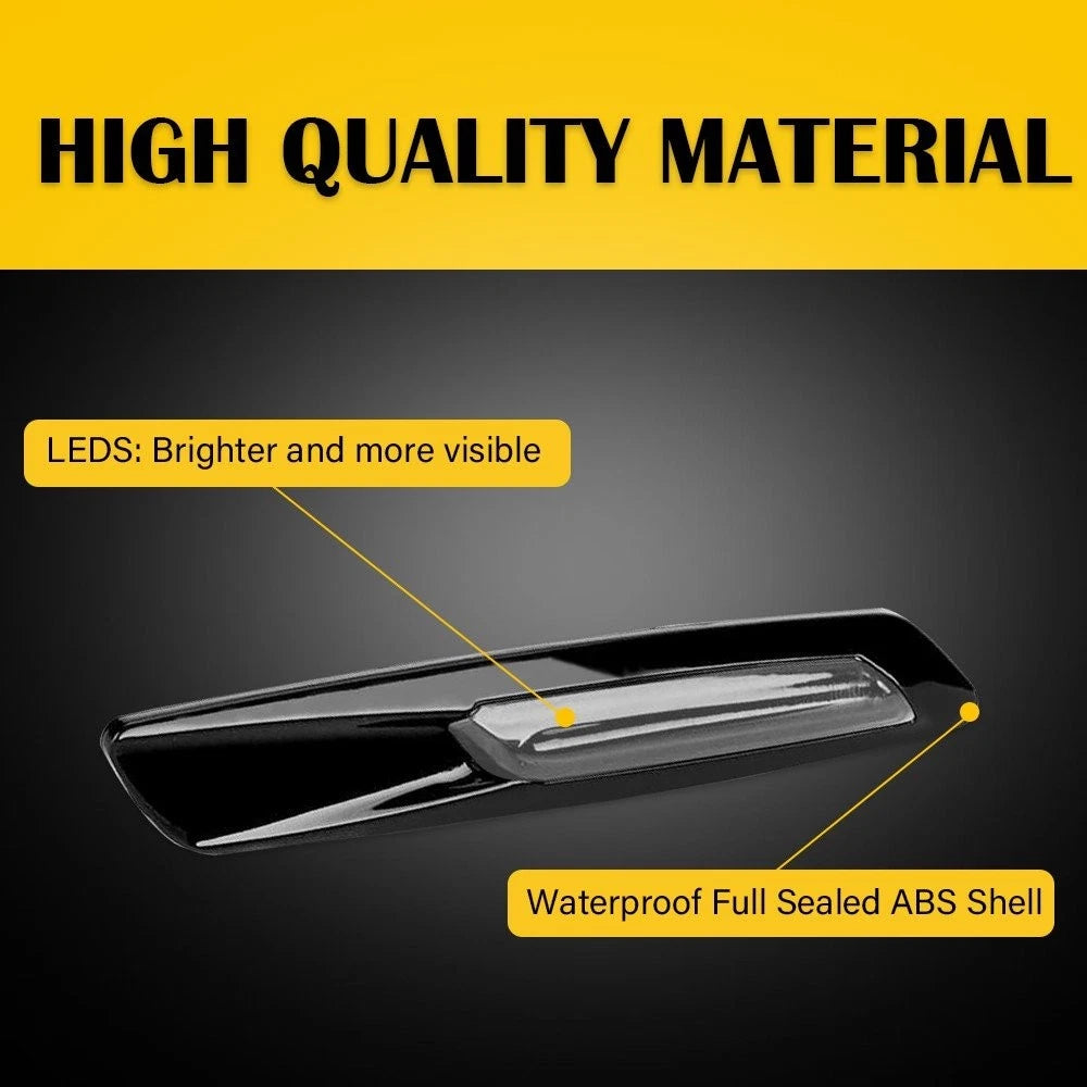 2x Smoke Black Trim Fender Side Marker Light For 2011-2016 BMW F10 5 Series USA 6B93BC-57