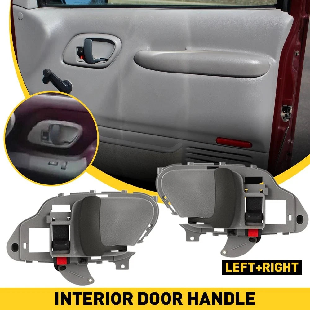 1Pair Gray Inside Door Handle For 1995-00 Chevy Silverado C1500 GMC Sierra K2500 6B93BC-57
