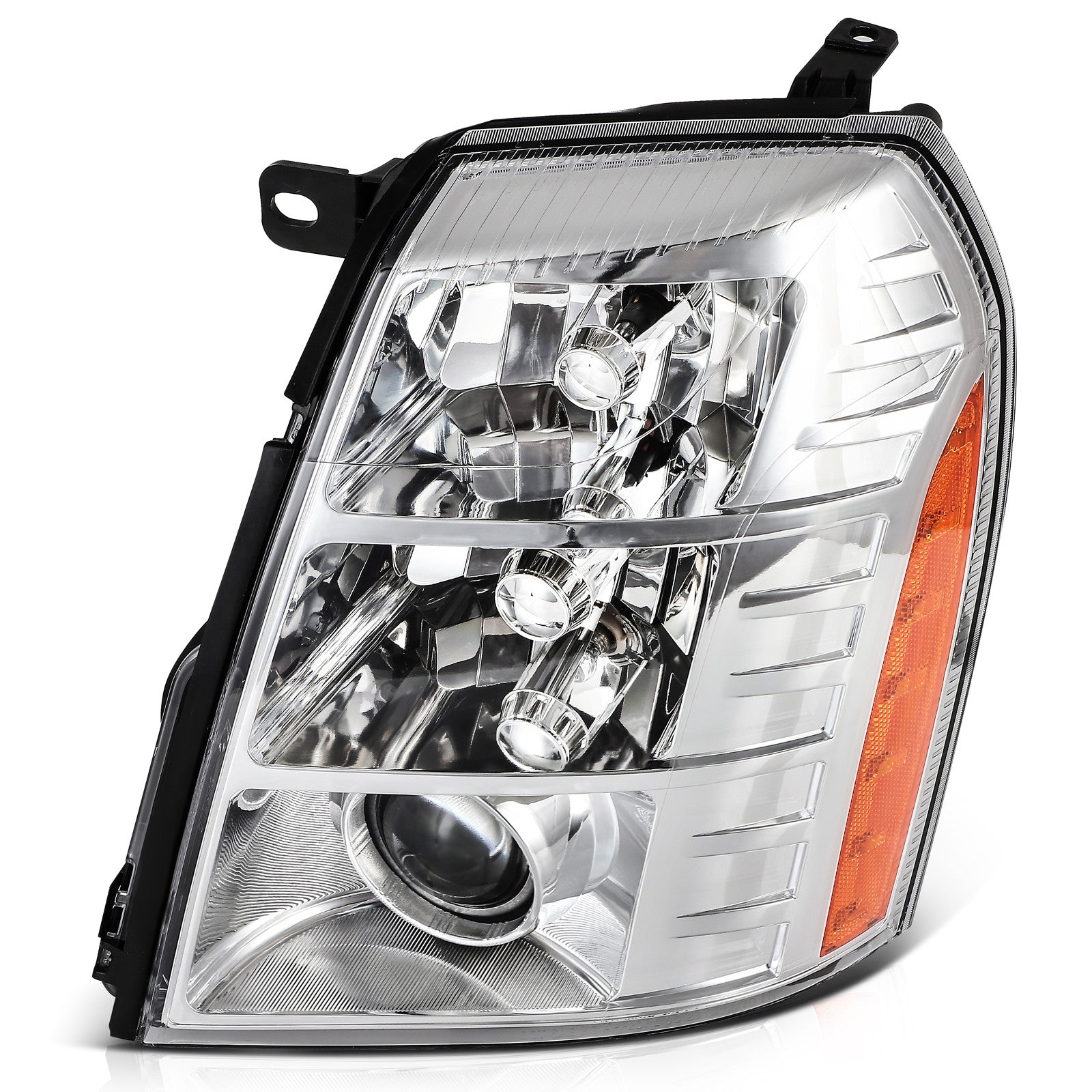 ECCPP Headlights Assembly For Cadillac Escalade 6.2L 2009-2014 Pair Chrome Amber 6B93BC-57
