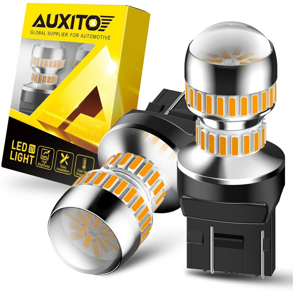 1-10Pcs AUXITO 360° 7443 7440 Amber Yellow LED Turn Signal Parking Light Bulbs AUXITO