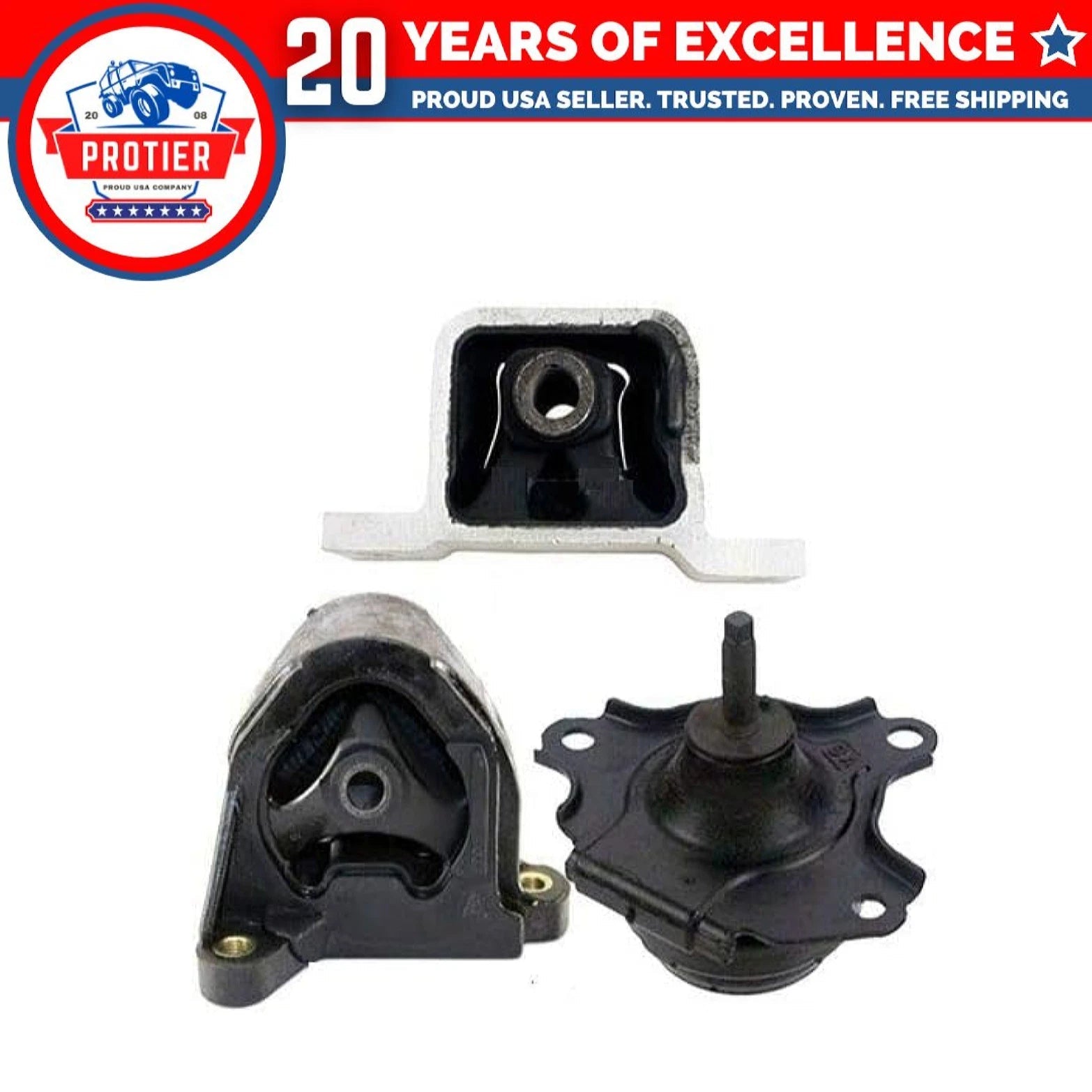 Engine Motor Mount Set 3PCS Compatible for 2002 - 2006 Honda CR-V 2.4L 6B93BC-57