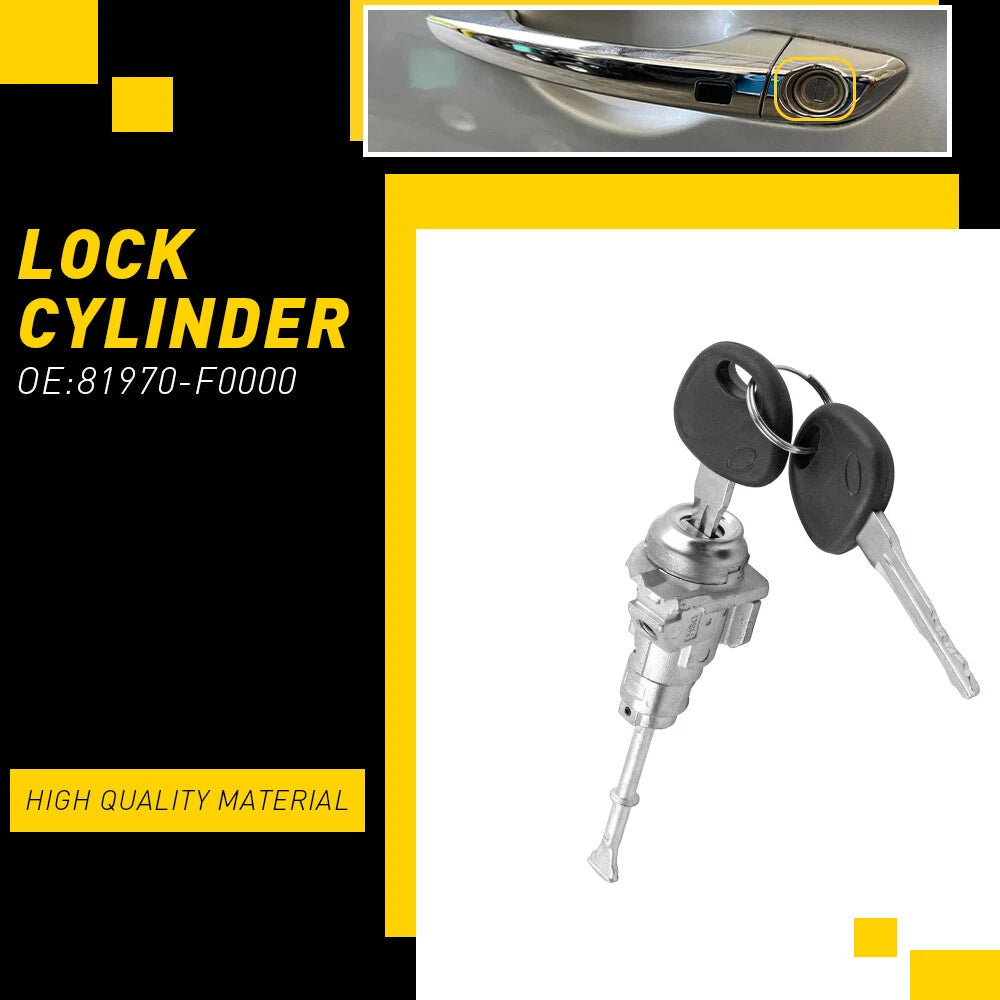 For 17-20 Hyundai Elantra Driver Door Switch Cylinder Lock Tumbler W/ 2 Keys EOA 6B93BC-57