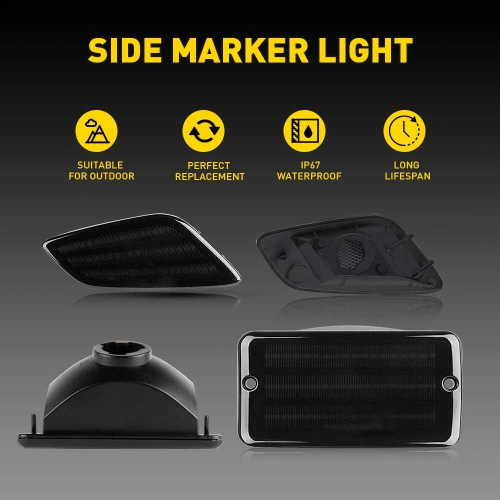4x Smoke Bumper Signal Side Fender Marker Lights For Jeep 1997-2006 Wrangler TJ 6B93BC-57