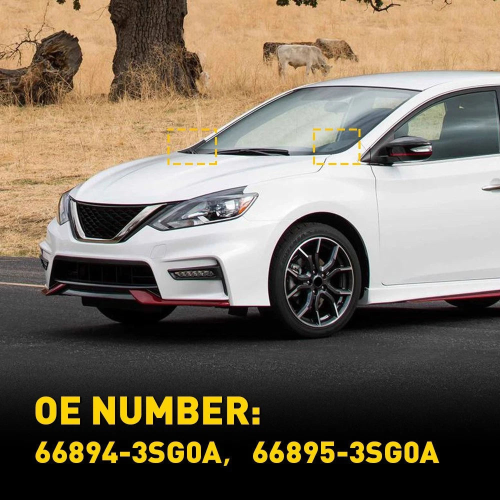 Pair For Nissan Sentra 2013-2019 Car Front Wiper Side Cowl Extension Cover EOA 6B93BC-57