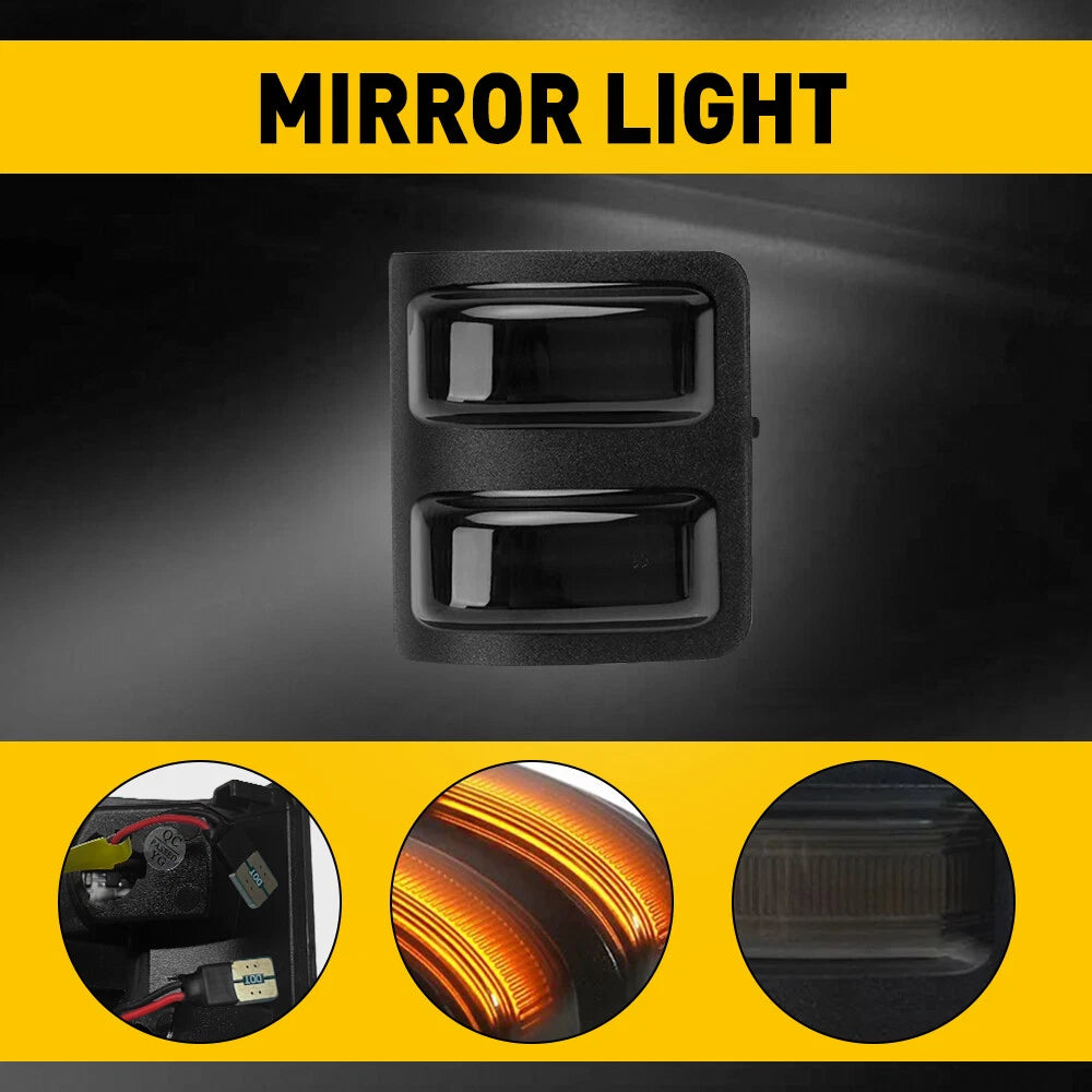 Smoke Side Mirror Amber LED Signal Light For 2008-2016 Ford F250 F350 Super Duty 6B93BC-57