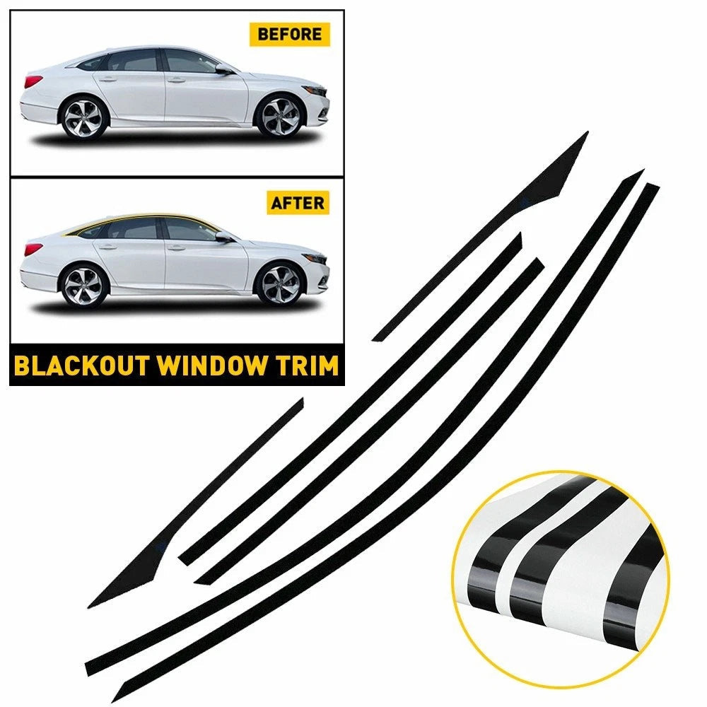 6x Delete Chrome Vinyl Matte Black Window Trim for Honda Accord Sedan 2018-2022 6B93BC-57