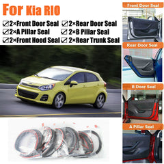 Door Rubber Seal Strips Weather Draft Wind Noise Reduction Kit For Kia RIO