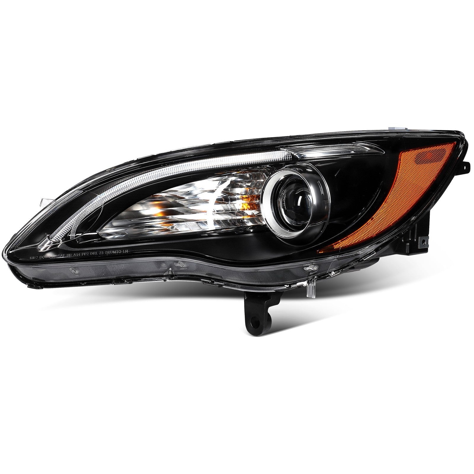 Pair Headlights Assembly Fits 2011-14 Chrysler 200 2.4L 3.6L Black w/Projector 6B93BC-57