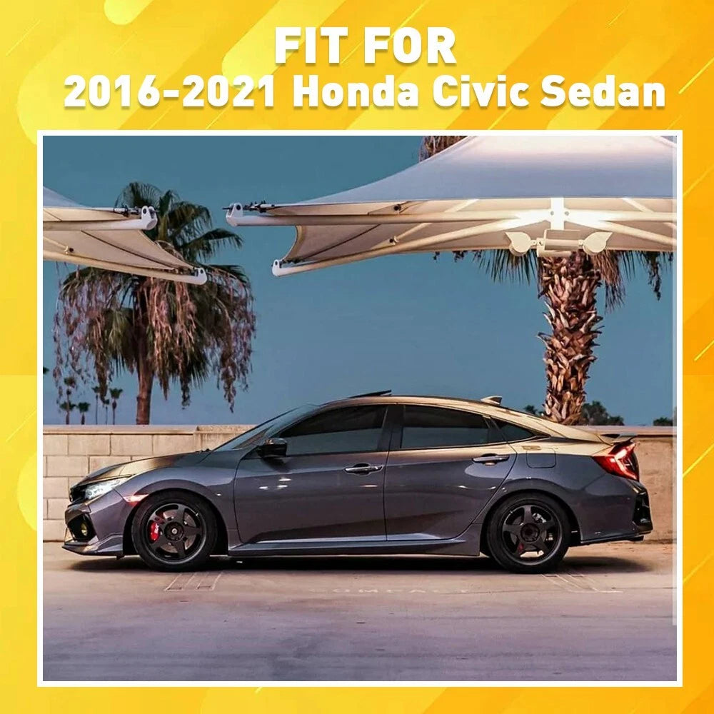 6 Chrome Delete Blackout Window Trim For 2016-2021 Honda Civic Sedan Accessories 6B93BC-57