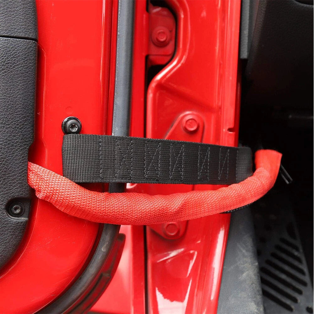 2X Duty Black Heavy Check Door Limiting Strap For Jeep Wrangler CJ YJ TJ JK JKU 6B93BC-57